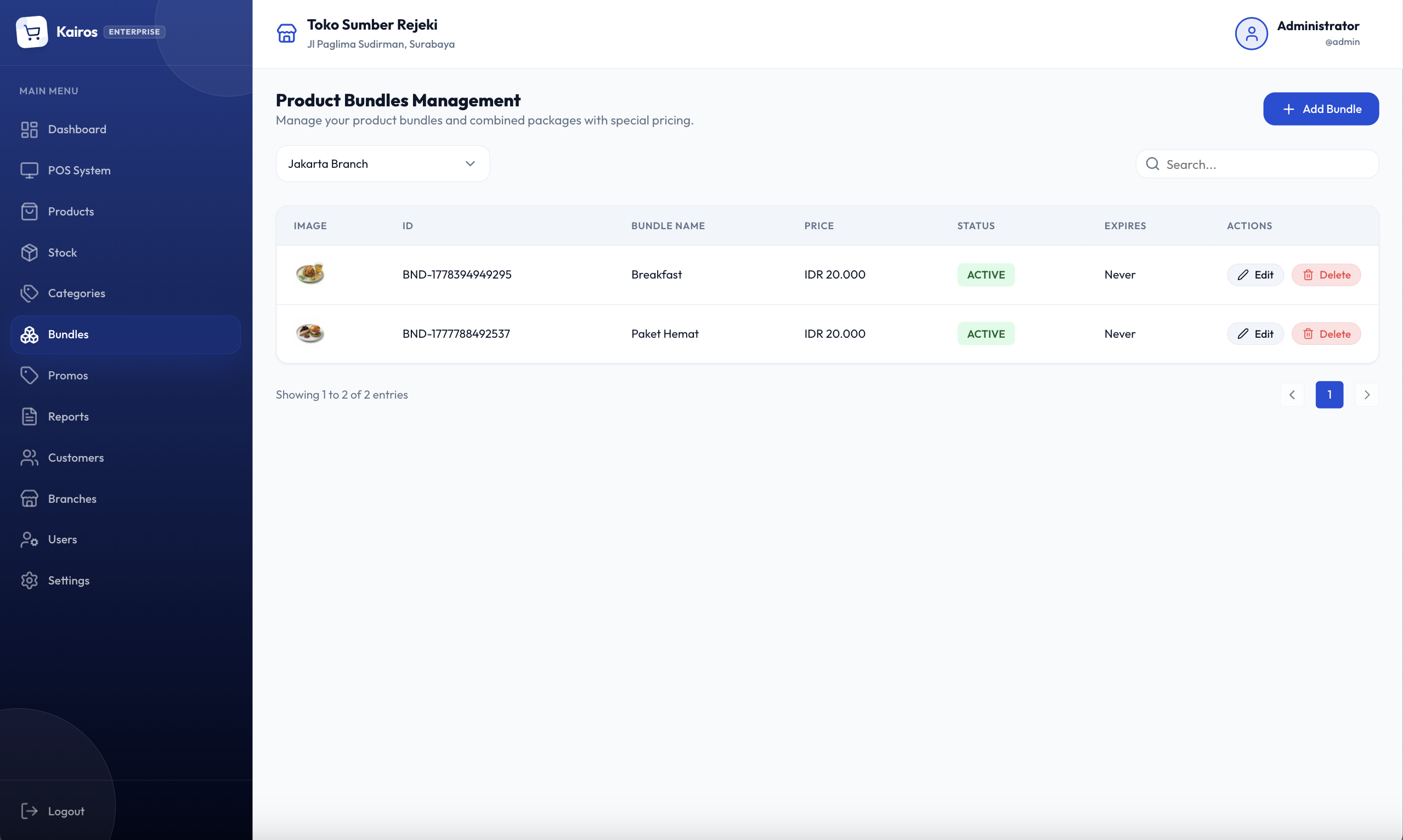 Product Bundle Settings
